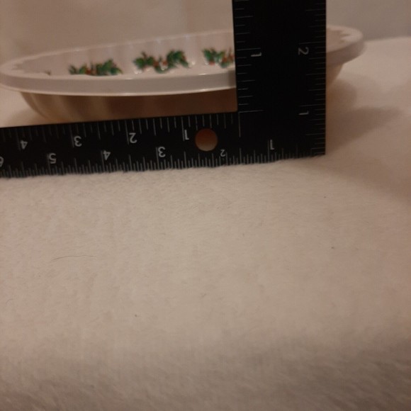 Vintage Christmas Tree 9” Plastic Serving Cookie Candy Tray Holly Plastic - Picture 12 of 13